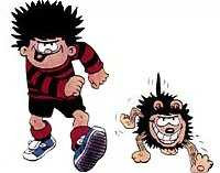Dennis The Menace with Gnasher (The Beano, first published by DC Thomson in 1938)