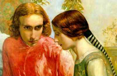 John Everett Millais - Lorenzo & Isabella (1849) intimate detail