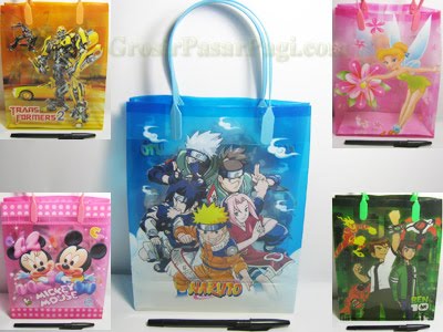 Gift Bag Transparan Tali Plastik  Rp.3.500/pcs