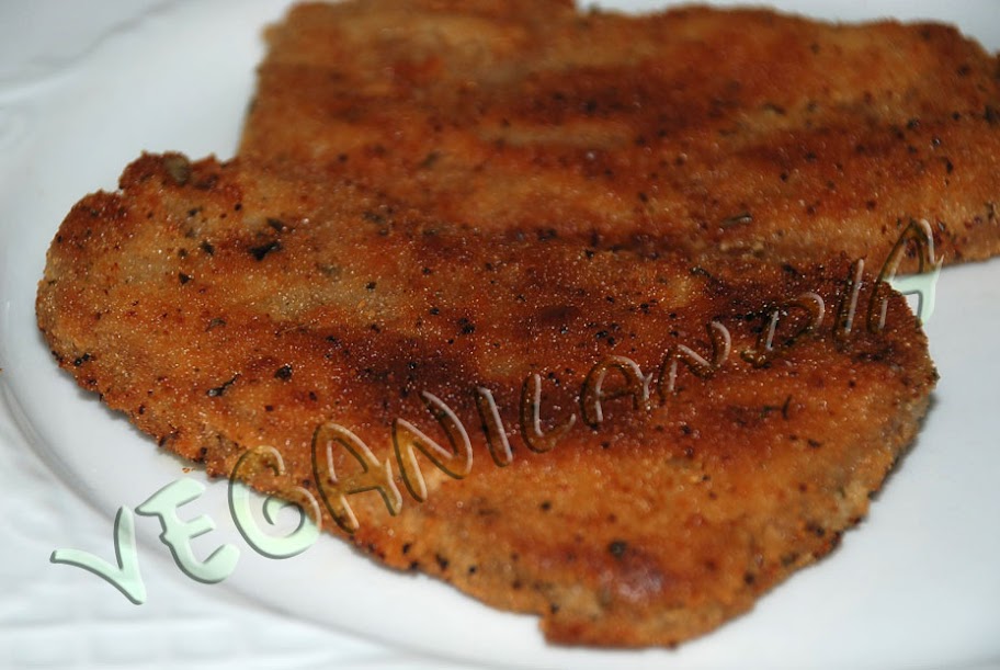 Veganilandia Milanesa de seitán (o seitán rebozado)