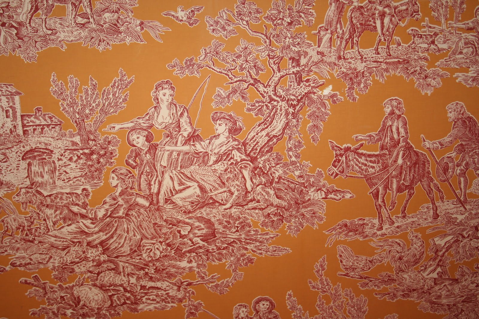 And this lovely Pierre Deux toile wallpaper
