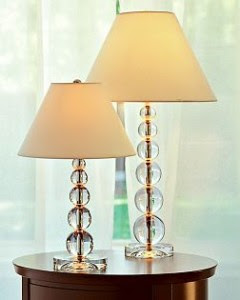 stacked crystal ball table lamp