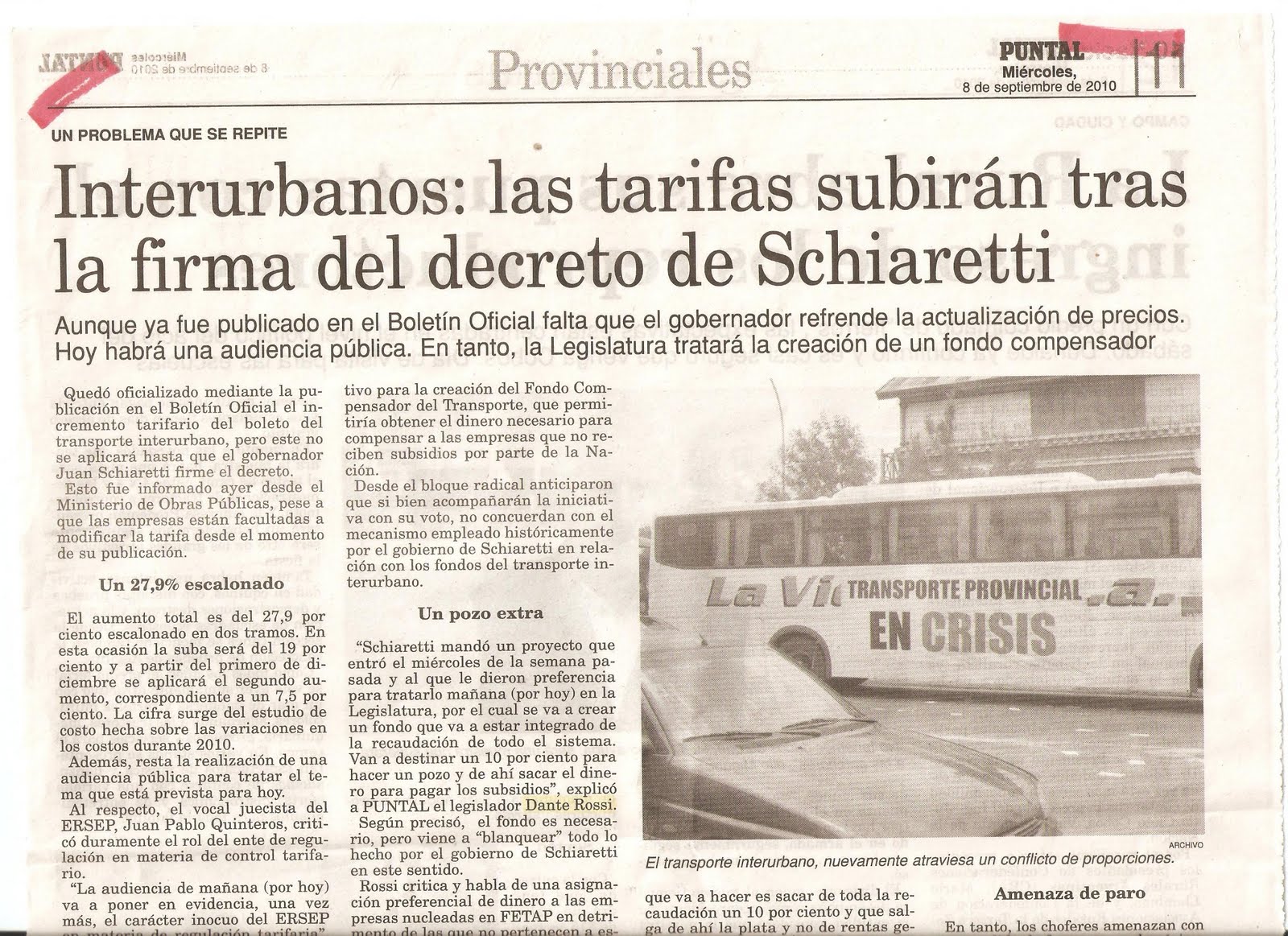Dante Rossi: Diario Puntal Río Cuarto Dante Rossi: Diario Puntal Río Cuarto