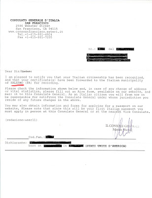 Italian Citizenship Notification Page2 Redacted