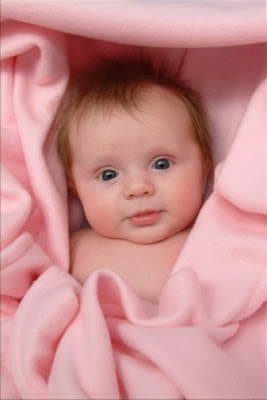 Beautiful pink baby wearing pink dress free photos