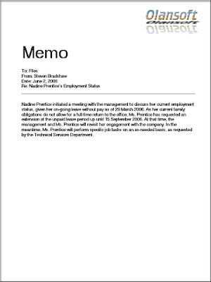 Welcome to Dynaprocom site: Task #3 (What is Memo is all ...