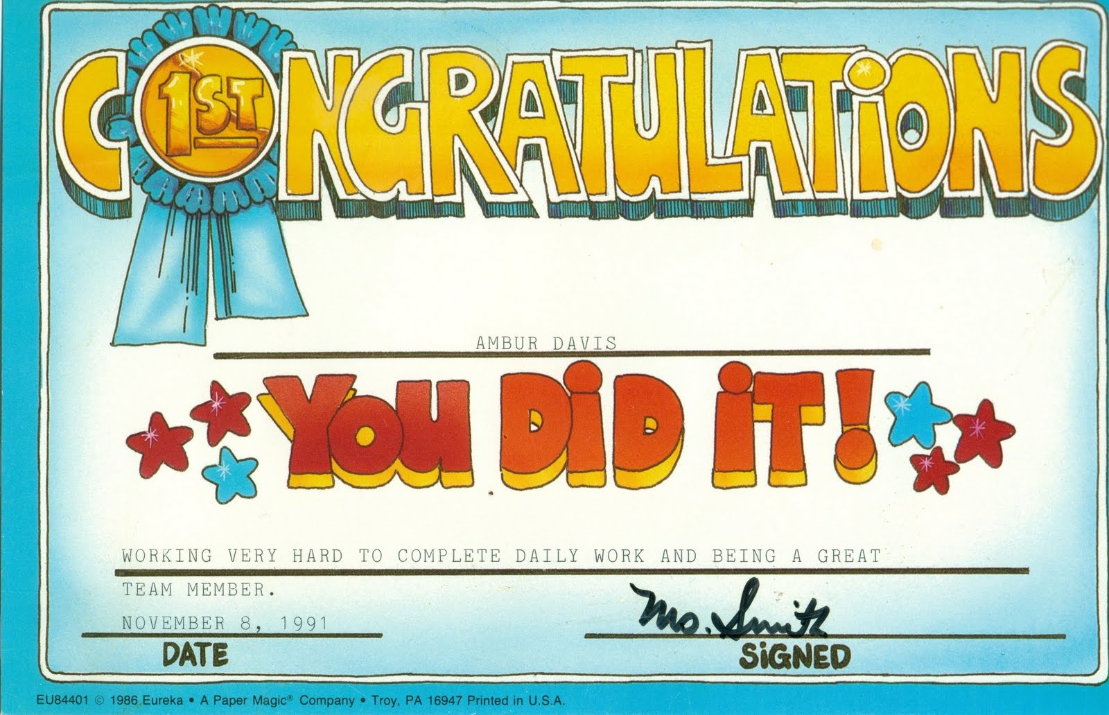 Congratulation Award