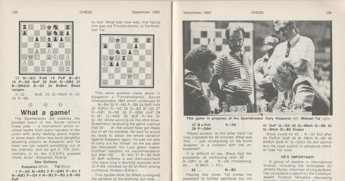 Chess Tales: Garry Kasparov vs Mikhail Tal, Spartakiade 1983