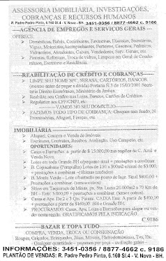 IMOBILIÁRIA, INVESTIGAÇÕES, COBRANÇAS, RH