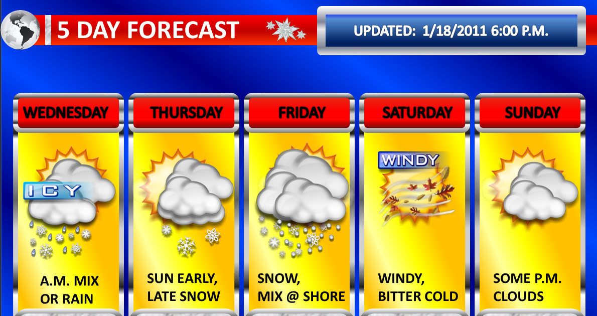 Central And Southern New Jersey Weather 1/18/2011 Extended Forecast