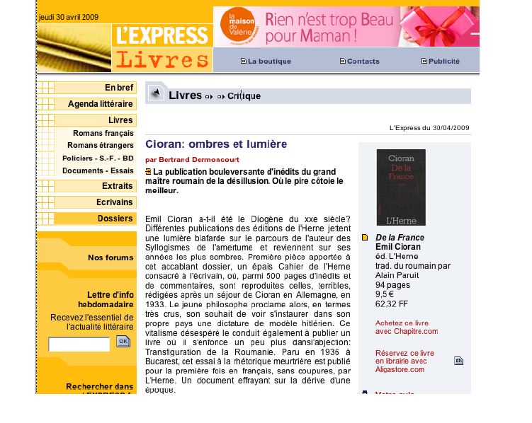 [Cioran+L'express]
