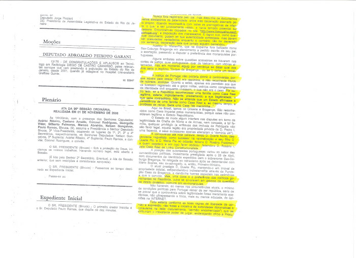 GAZZETTA UFFICIALE DEL BRASILE "DIARIO OFICIAL DO ESTADO DO RIO DE JANEIRO" DEL 6.11.2006 - PAG. 3