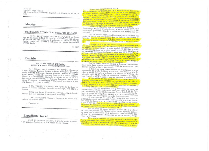 GAZZETTA UFFICIALE DEL BRASILE "DIARIO OFICIAL DO ESTADO DO RIO DE JANEIRO" DEL 6.11.2006-PAG.3