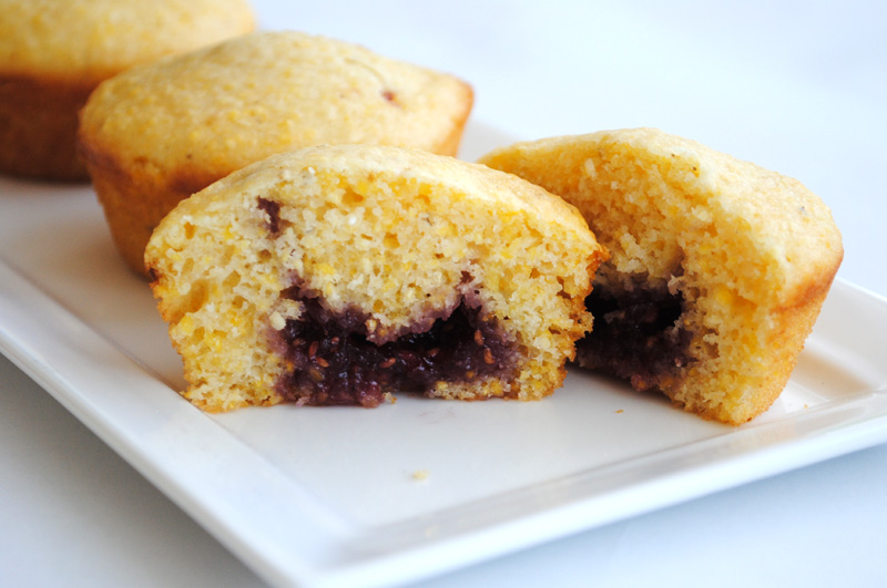 Leanne bakes JamFilled Cornmeal Muffins