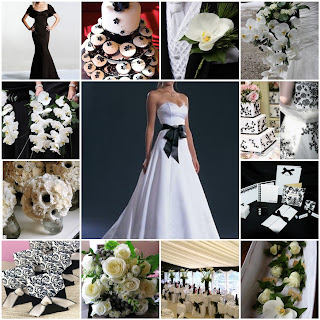 wedding mood board in black and white