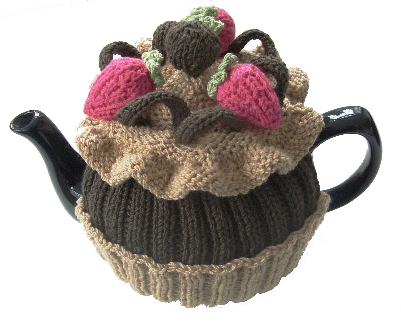 chocolate cup cake images The Chocolate Cupcake Tea Cosy Knitting Pattern and Knitting Workshop