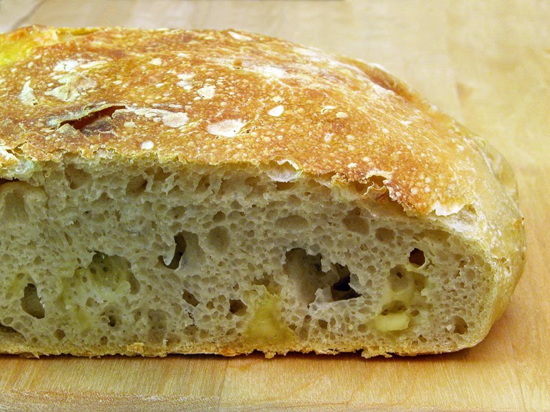 Cooking Weekends No Knead Sourdough Cheese Bread, adapted from Jim