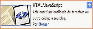 Escolha um gadget HTML/JavaScript