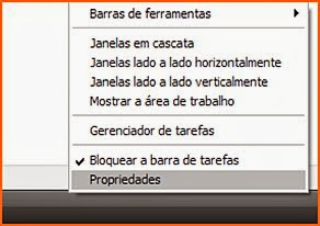 Abrindo o Menu Propriedades