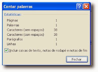 Contador de palavras e caracteres