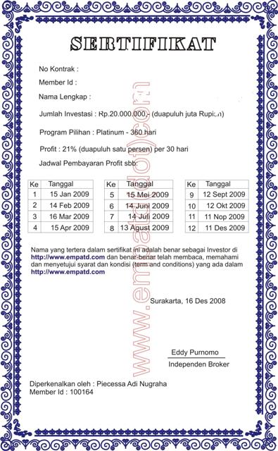 INI ADALAH CONTOH SURAT KONTRAK YANG AKAN ANDA DAPATKAN