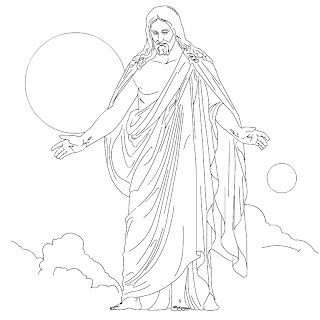 God Jesus Christ saving the world with his kindly hands as the savior free Christian religious coloring page download