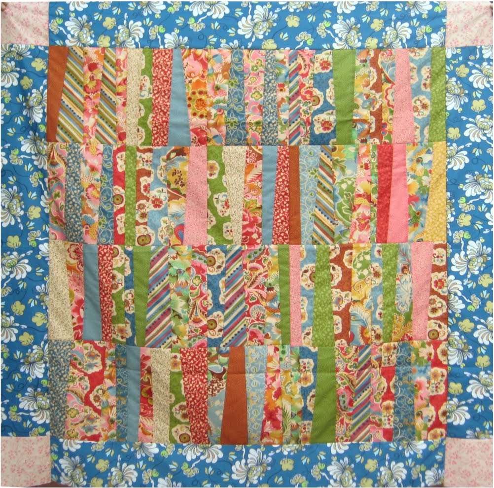 Strip Tease quilt top Quick 'n Easy Quilting In The Rain