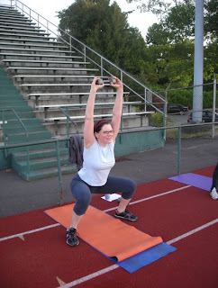 Me doing a 'perfect form' squat. Dork!