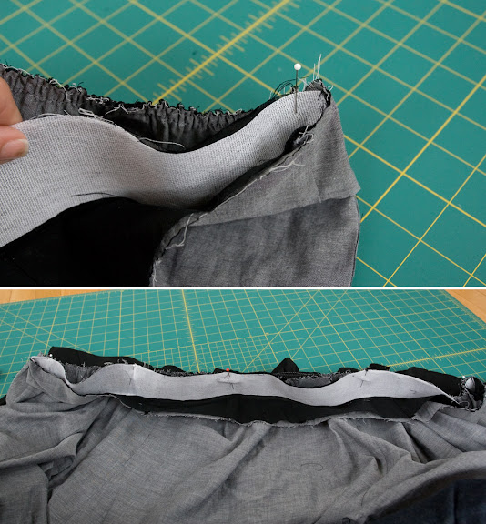 DIY Making A Gathered Skirt with Band From an Old Elastic Skirt Say Yes