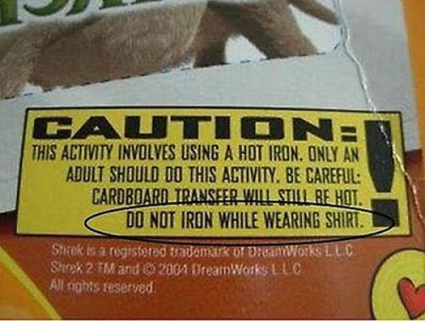 funny warning labels. Stupid Warning Labels