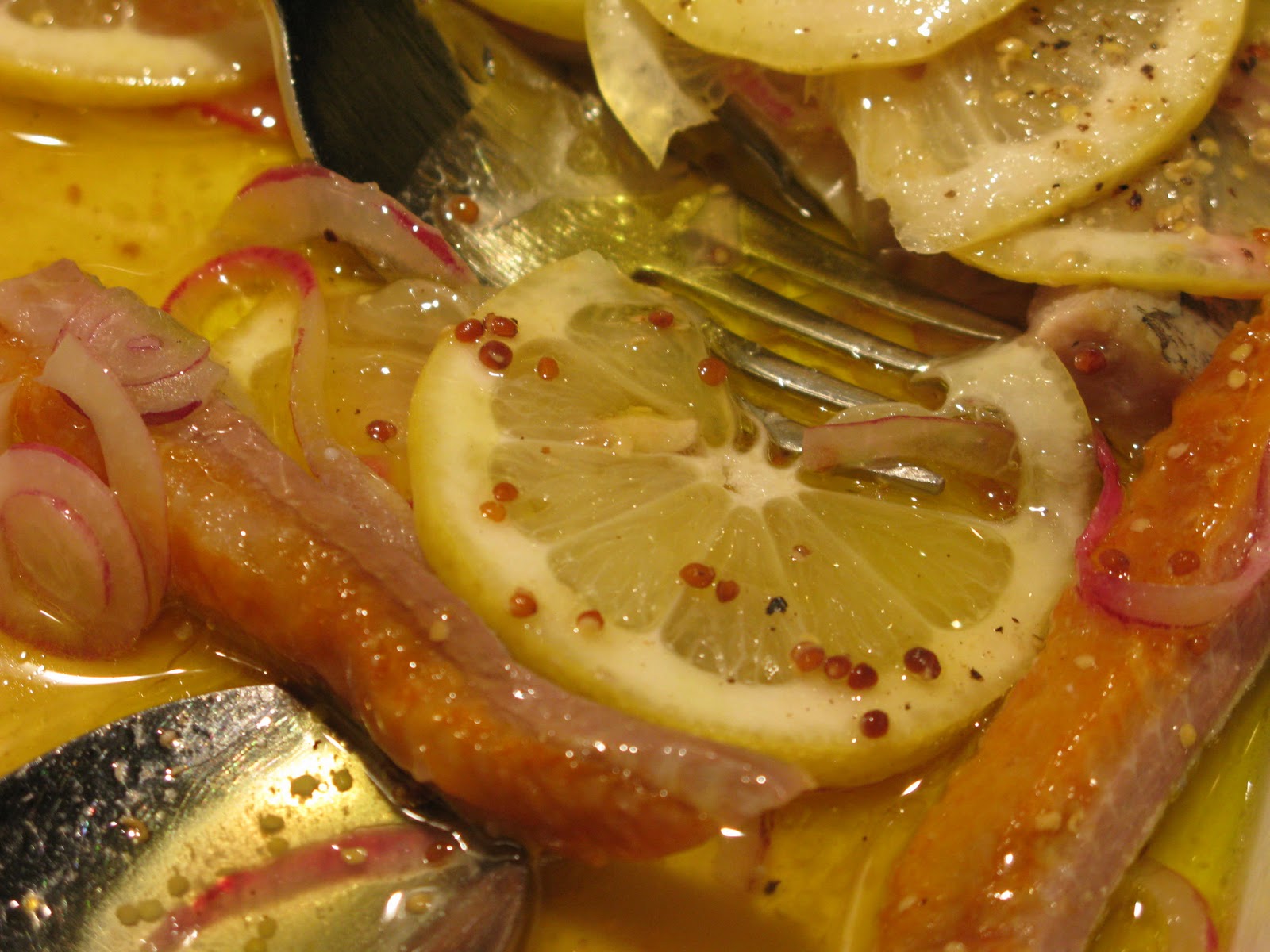 The Food Vine marinated kipper fillets with lemon and grainy mustard