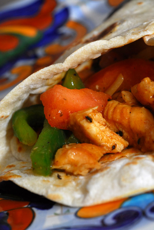 Chicken Fajitas & Homemade Flour Tortillas