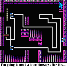 Again with the magenta. Something you want to tell us, Dr. Wily? Trauma.