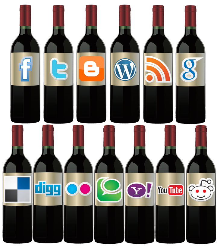Wine Bottles Social Icons