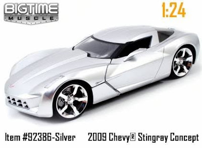 Jada Big Time Muscle 2009 Chevrolet Stingray Concept Silver