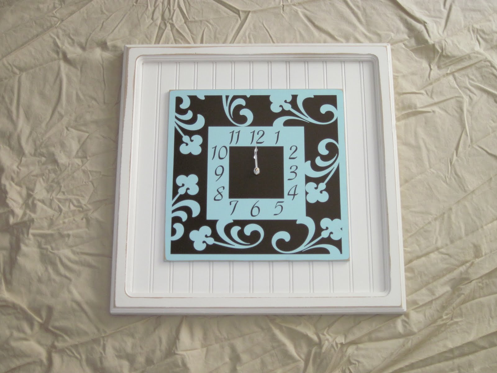 The Clock Lady Vinyl Clocks in Bead Board Frame