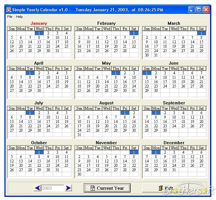 Free Yearly Calendars