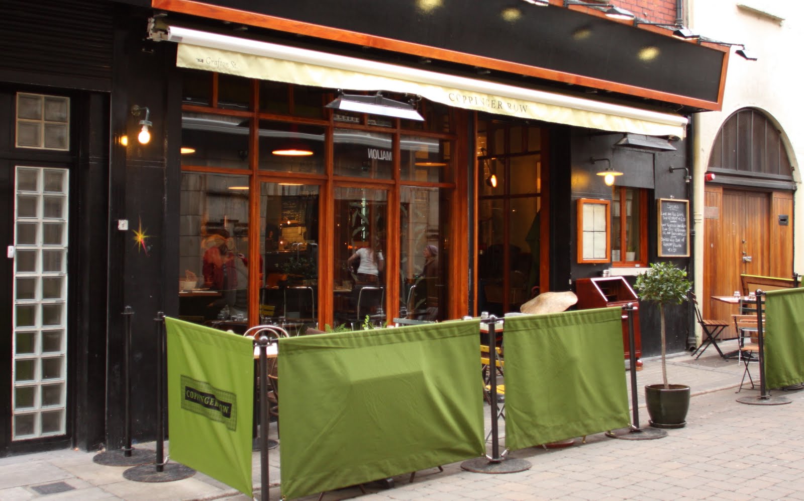 the menu of Coppinger Row