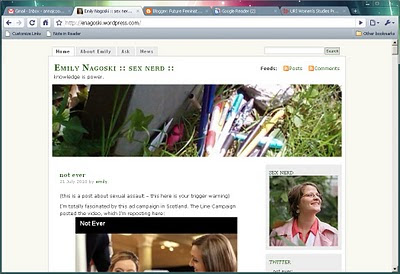 screen capture of the home page of Emily Nagoski's blog ::sex nerd::