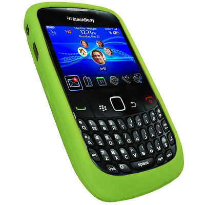 بلاك بيري Green+Silicone+Case+Blackberry+Curve+8520+Front