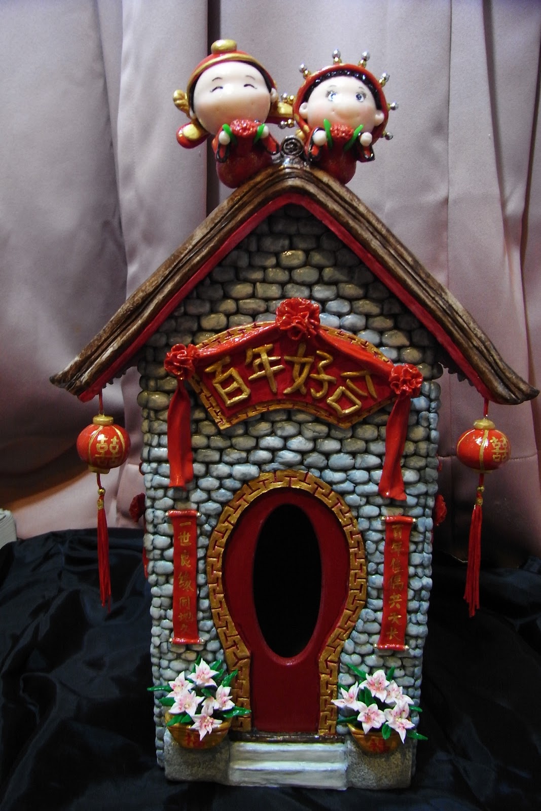 QQ Clay Art Chinese Wedding Tissue Box (WTB0003)