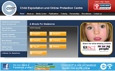 A Self-Evident Truth: McCanns Fear Child Protection Plan  Child+Exploitation+&+Online+Protection+Centre+site