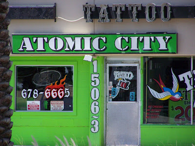 I am the owner/tattoo artist of 'Square City Tattoo' here in fabulous, Open 7 days Atomic City Tattoos is