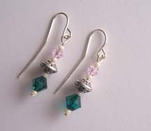 SS Aqua & Pink Earrings $20.00