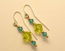 SS  Aqua & Lime Earrings (gift to my friend Margeaux)