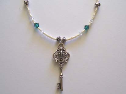 Large Key Pendant Necklace (close-up)