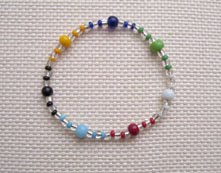 7" Multi-Colored Seed Bead Bracelet $15.00