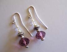 SS Purple & Clear Earrings $20.00