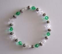 8" Green & Clear Swarovski Crystal Bracelet $25.00