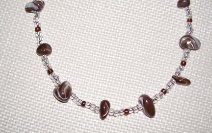 Polished Brown Agate Necklace (close-up) $35.00